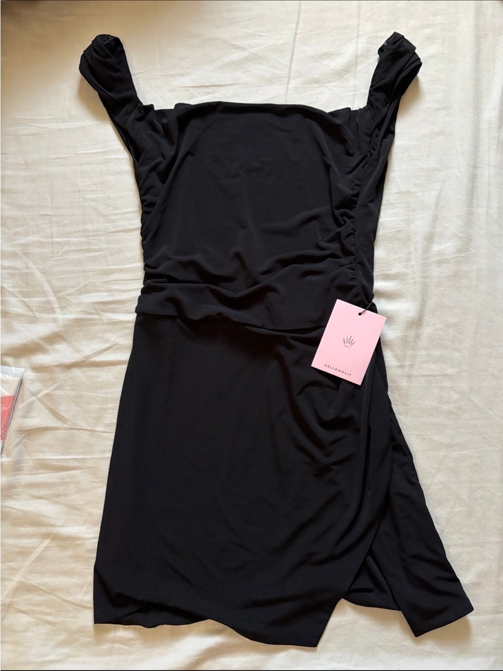 Hello Molly Black Mini Dress with Square Neck